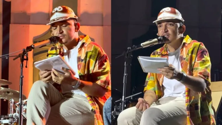 João Gomes lê carta sobre democracia e políticas sociais em show no Paraná