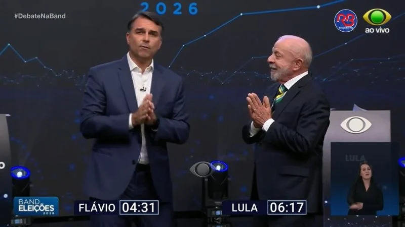 Fraudes no INSS e acusações marcam debate presidencial entre Lula e Flávio