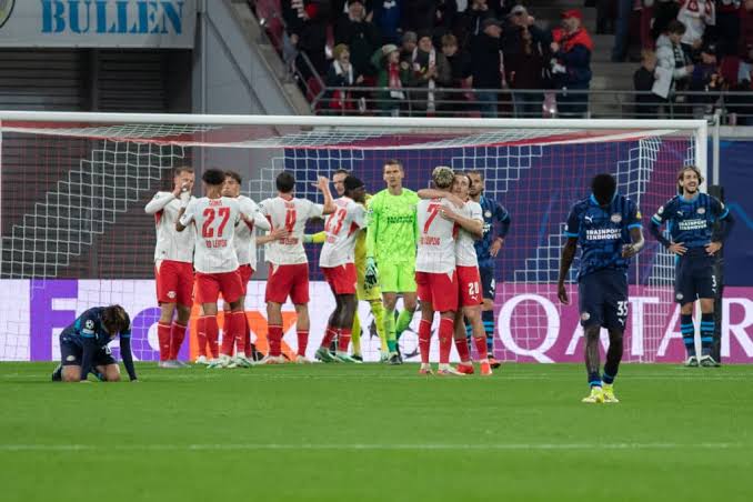RB Leipzig vence o PSV por 1 a 0 na Liga dos Campeões