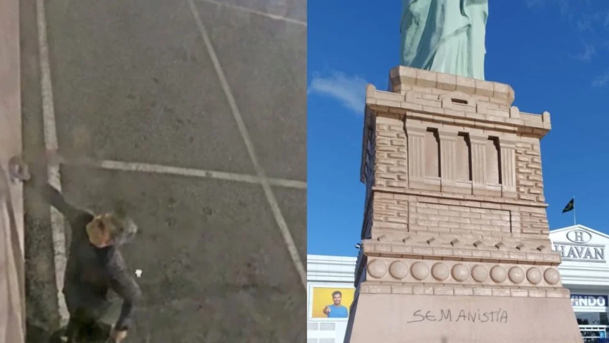Luciano Hang oferece R$ 10 mil por autor de pichação em estátua da Havan
