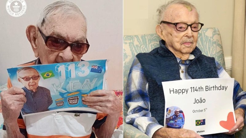 Casal de supercentenários troca felicitações aos 114 e 113 anos