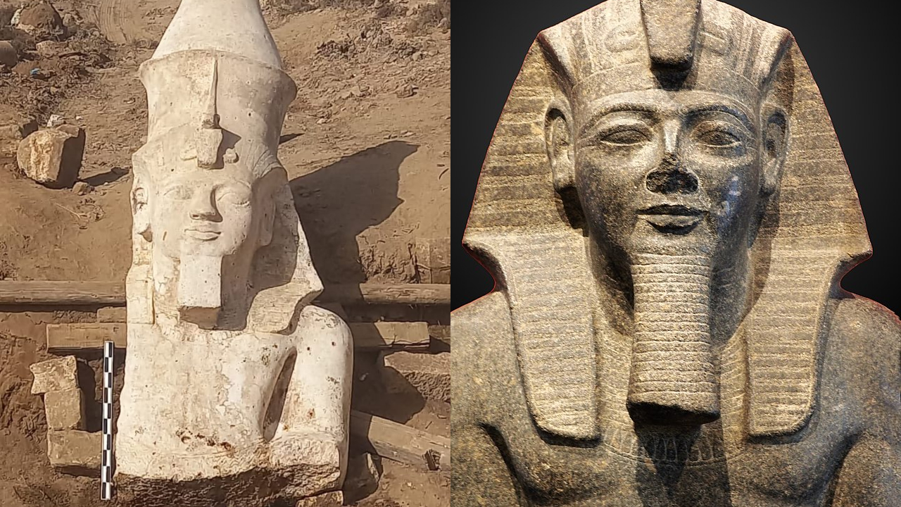 Estátuas gigantes do faraó Ramesses II são descobertas no Egito
