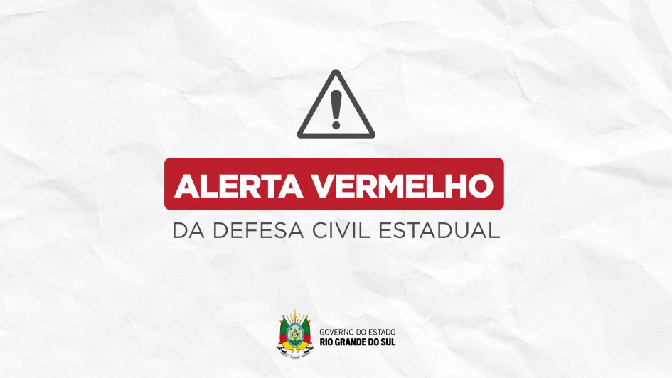 Defesa Civil emite alerta vermelho para risco de inundação no Rio Grande do Sul