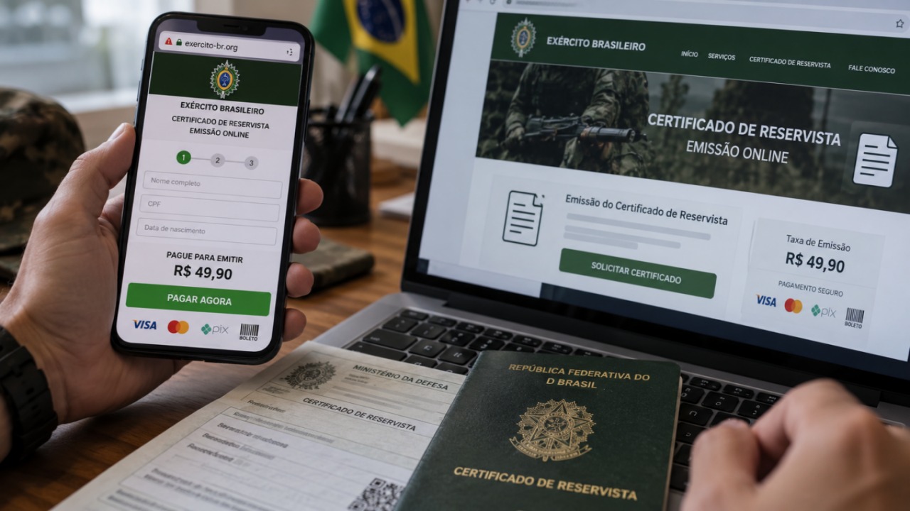 Alerta aponta site falso de alistamento cobrando por certificados