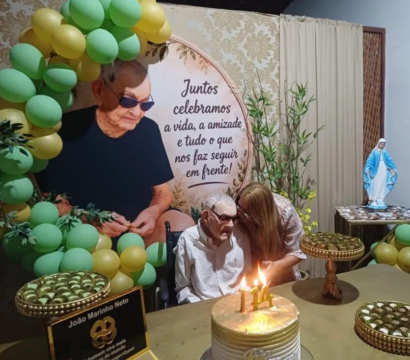 Brasileiro considerado o homem mais velho do mundo comemora 114 anos no Ceará