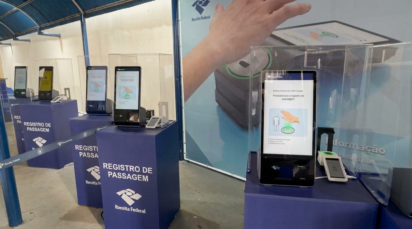 Receita Federal testa biometria por palma da mão na Ponte da Amizade