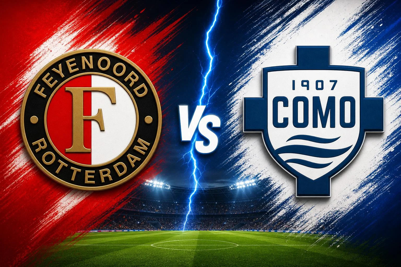 Feyenoord e Como se enfrentam pela Liga dos Campeões em Roterdã