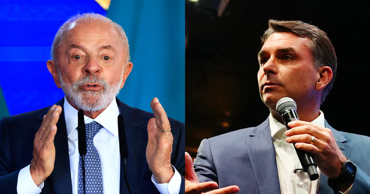 Lula e Flávio Bolsonaro se enfrentam pela primeira vez em debate