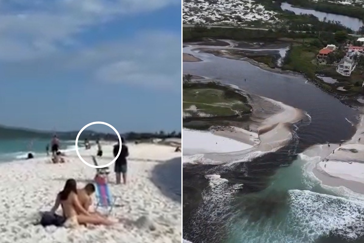 Inea apura abertura entre lagoa e mar feita por banhista no RJ