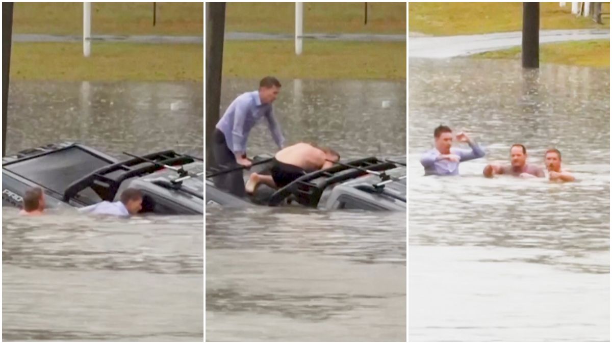 Repórter de TV e pedestre salvam motorista de carro afundando na Austrália